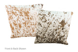 Salt and Pepper Brown Cowhide Pillow 16x16 #A51033 by Hudson Hides