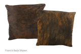 Dark Brindle Cowhide Pillow 16x16 #A51034 by Hudson Hides