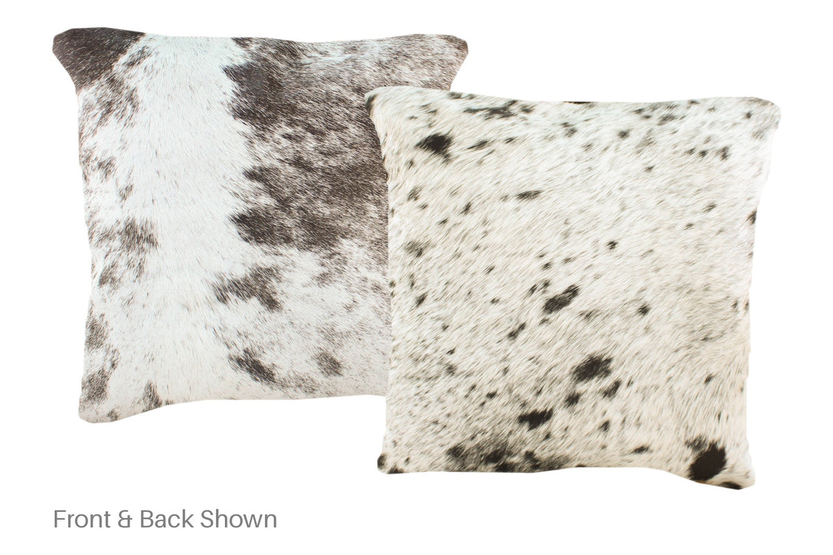 Salt and Pepper Black Cowhide Pillow #A51038