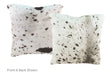 Salt and Pepper Black Cowhide Pillow 16x16 #A51042 by Hudson Hides