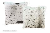 Salt and Pepper Black Cowhide Pillow 16x16 #A51042 by Hudson Hides
