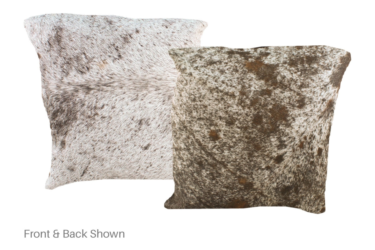 Salt and Pepper Brown Cowhide Pillow #A51060