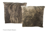 Dark Brindle Cowhide Pillow 16x16 #A51071 by Hudson Hides