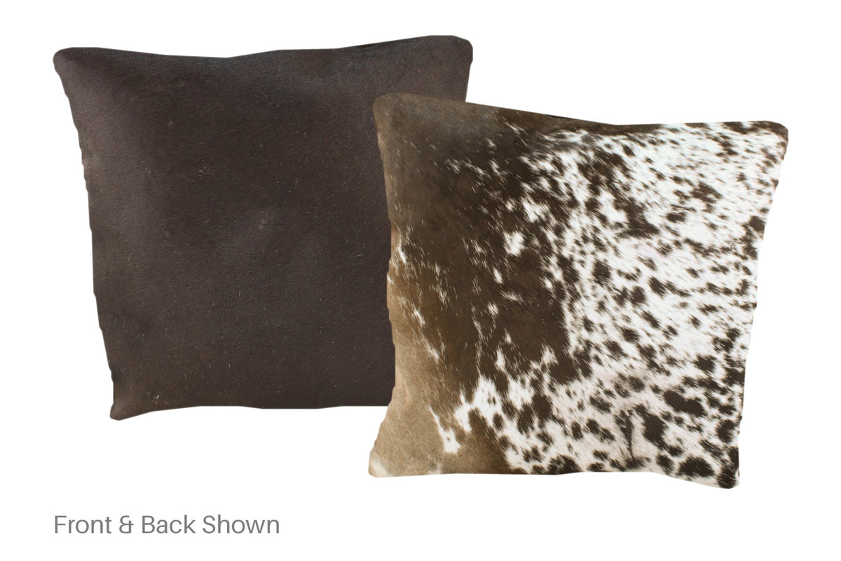 Salt and Pepper Brown Cowhide Pillow #A51073