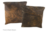 Dark Brindle Cowhide Pillow 16x16 #A51091 by Hudson Hides