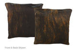 Dark Brindle Cowhide Pillow 16x16 #A51100 by Hudson Hides
