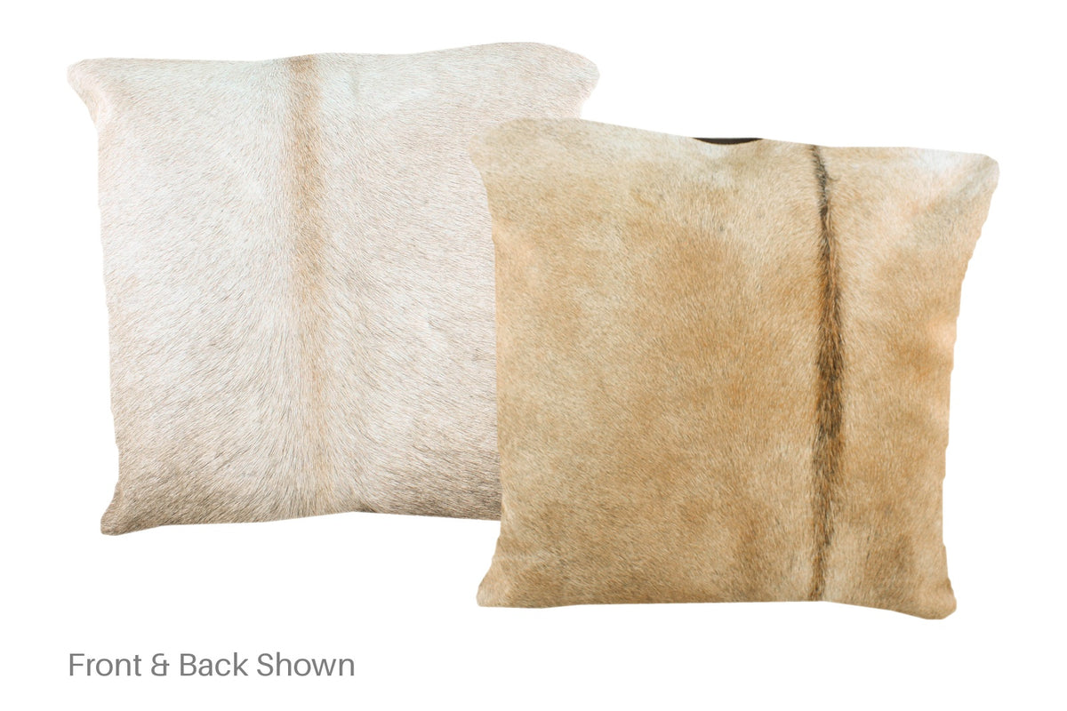 Grey with Beige Cowhide Pillow #A51107