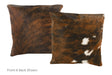 Tricolor Cowhide Pillow 16x16 #A51120 by Hudson Hides