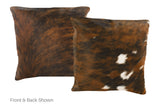 Tricolor Cowhide Pillow 16x16 #A51120 by Hudson Hides