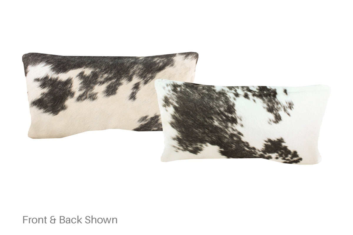 Salt and Pepper Black Cowhide Pillow #A51133