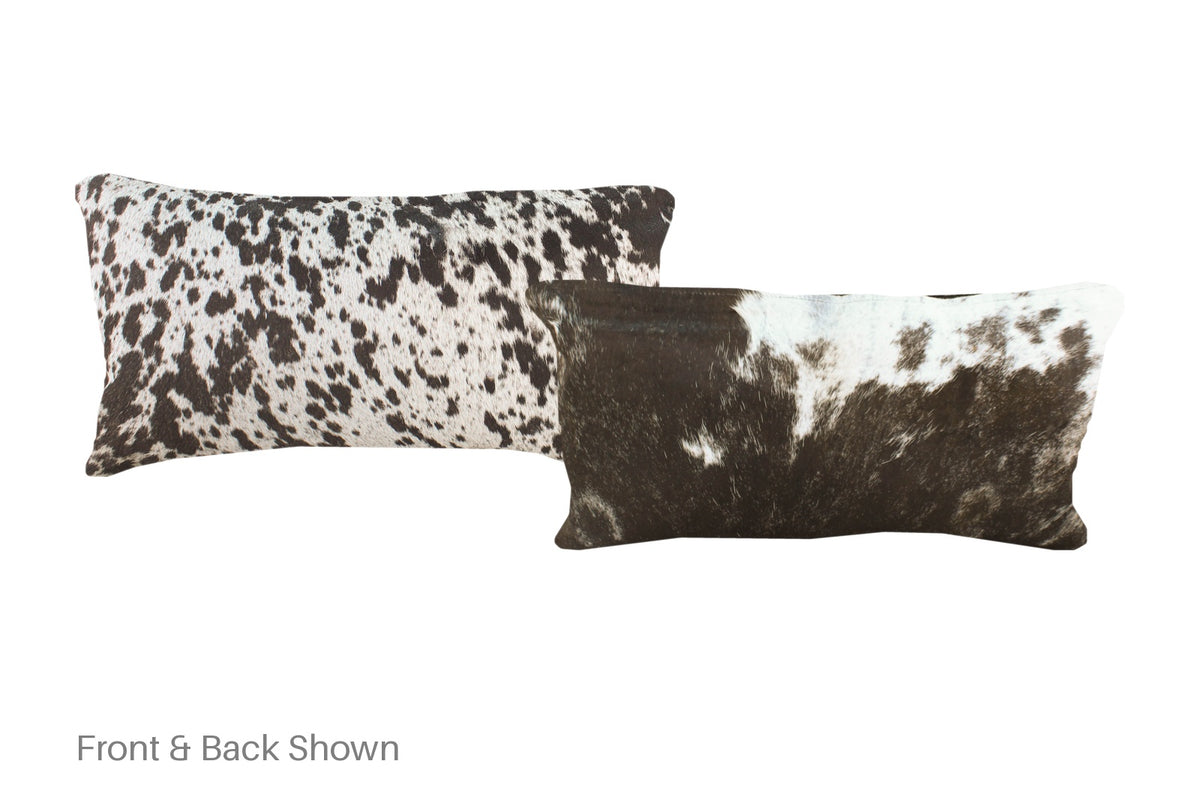 Salt and Pepper Black Cowhide Pillow #A51135