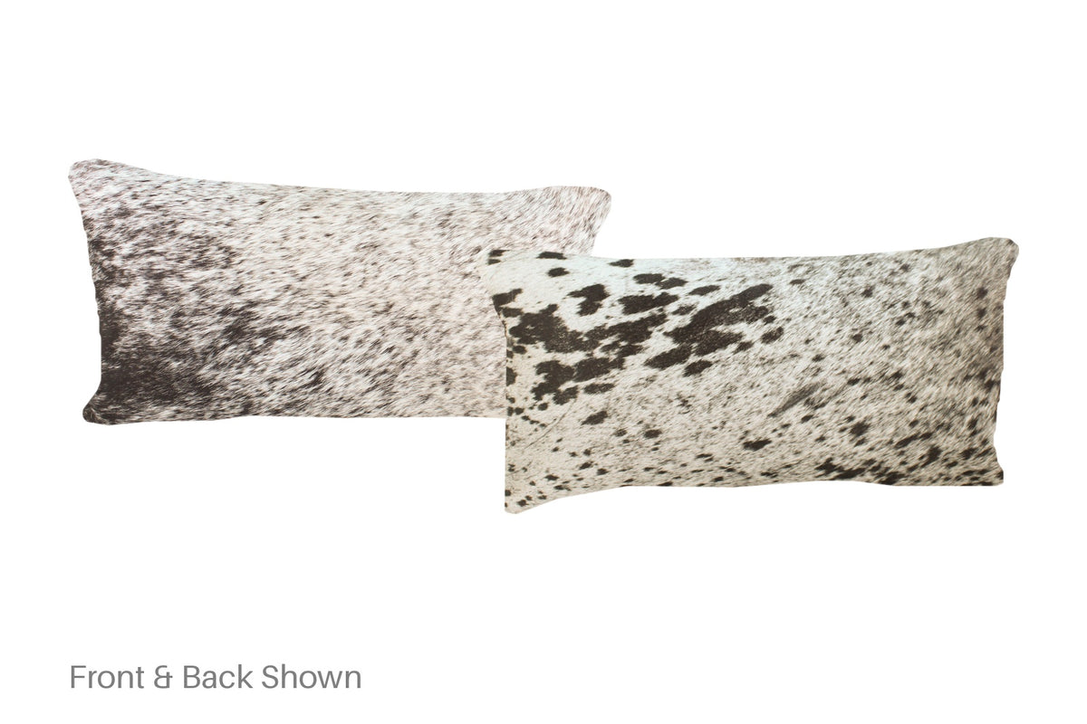 Salt and Pepper Black Cowhide Pillow #A51149