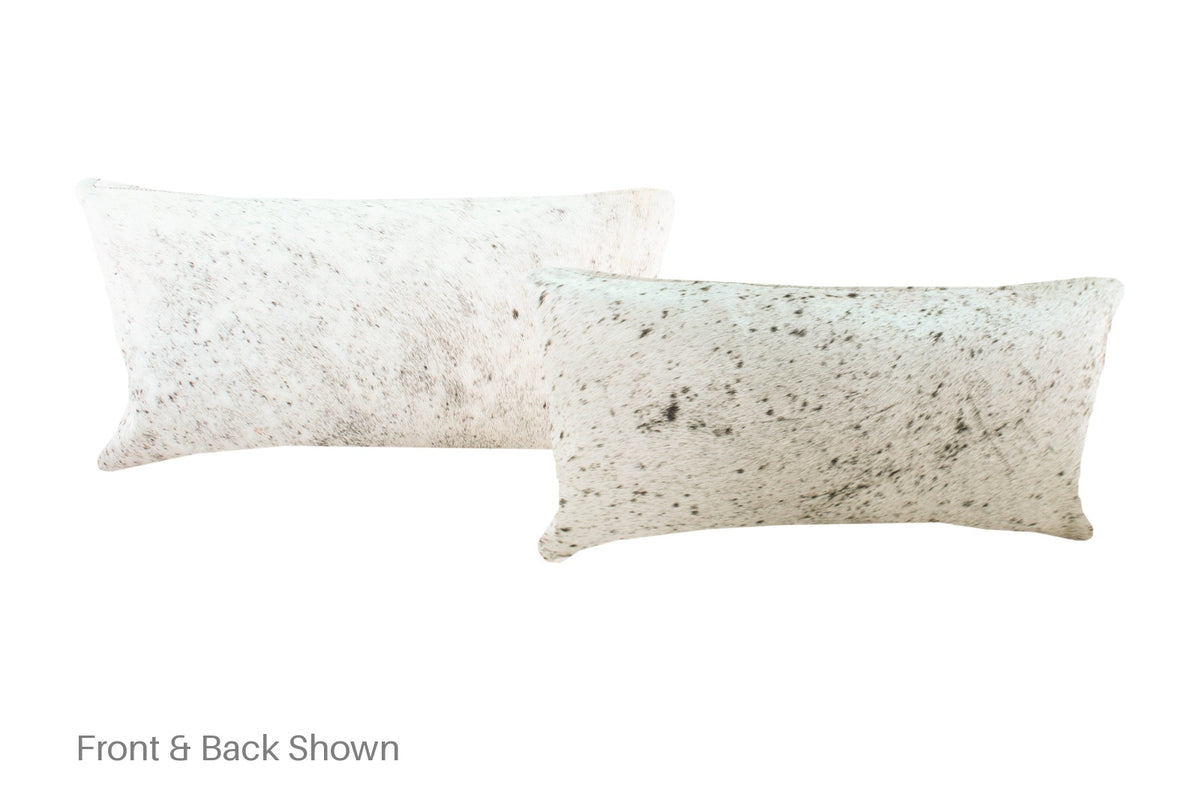 Salt and Pepper Black Cowhide Pillow #A51162