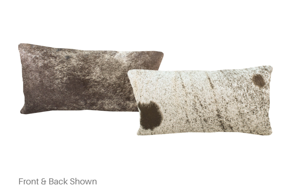 Salt and Pepper Black Cowhide Pillow #A51165