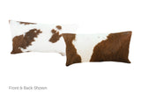 Brown and White Cowhide Pillow 12x22 #A51172 by Hudson Hides
