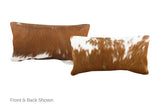 Brown and White Cowhide Pillow 12x22 #A51176 by Hudson Hides