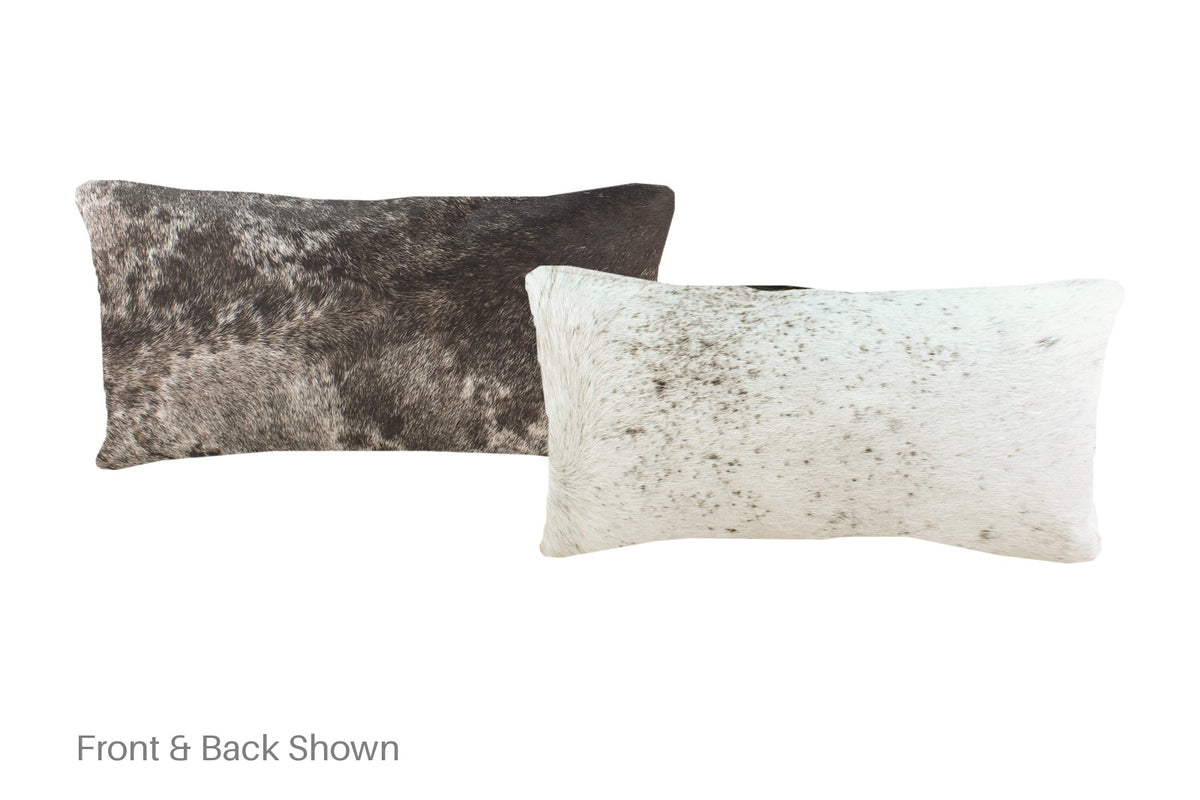 Salt and Pepper Black Cowhide Pillow #A51242