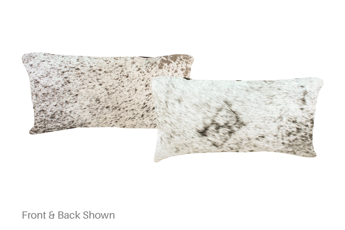 Salt and Pepper Black Cowhide Pillow #A51243