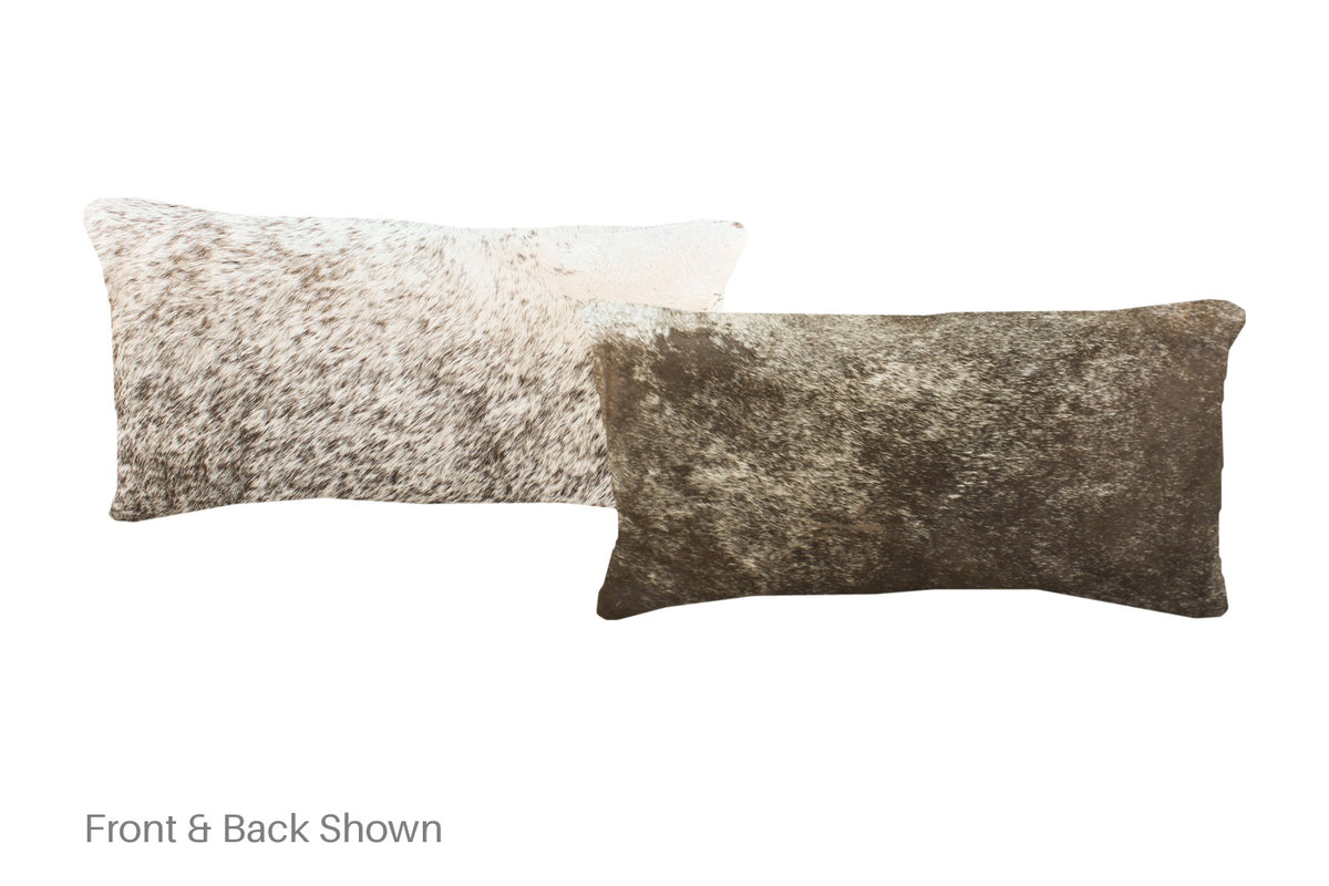 Salt and Pepper Brown Cowhide Pillow #A51246