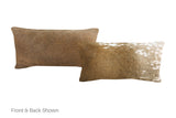 Grey with Beige Cowhide Pillow 12x22 #A51304 by Hudson Hides