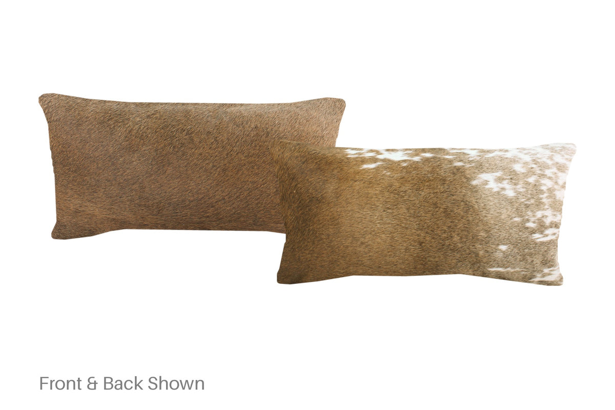 Grey with Beige Cowhide Pillow #A51304