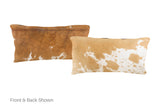 Beige and White Cowhide Pillow 12x22 #A51308 by Hudson Hides
