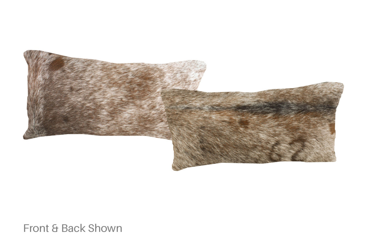 Salt and Pepper Brown Cowhide Pillow #A51314