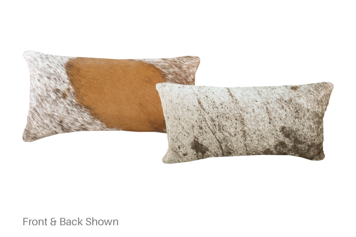 Salt and Pepper Brown Cowhide Pillow #A51317