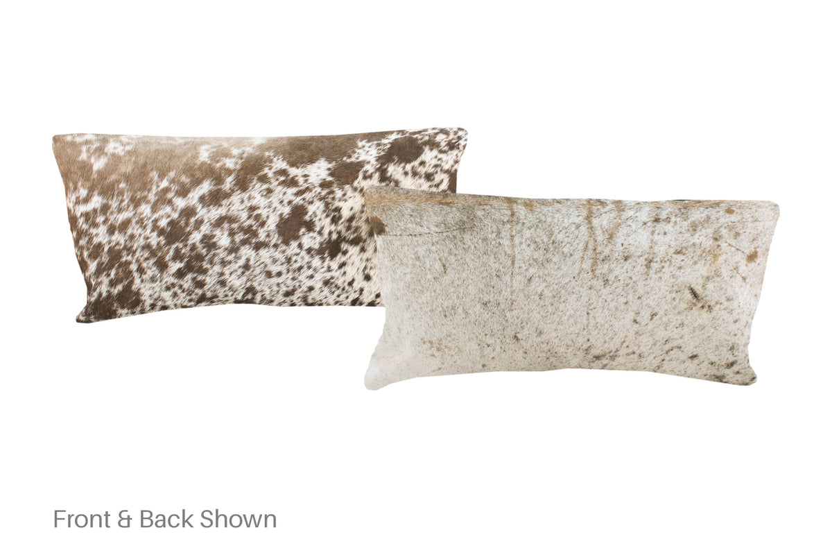 Salt and Pepper Brown Cowhide Pillow #A51318