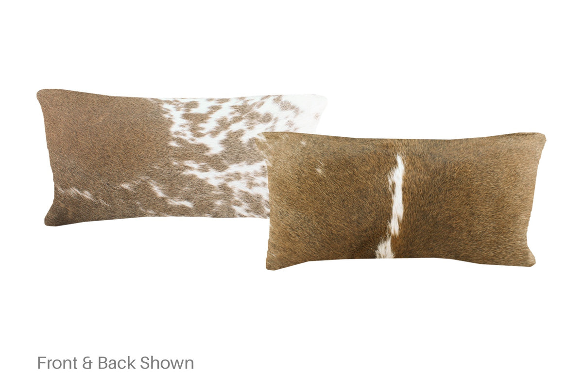 Grey with Beige Cowhide Pillow #A51320