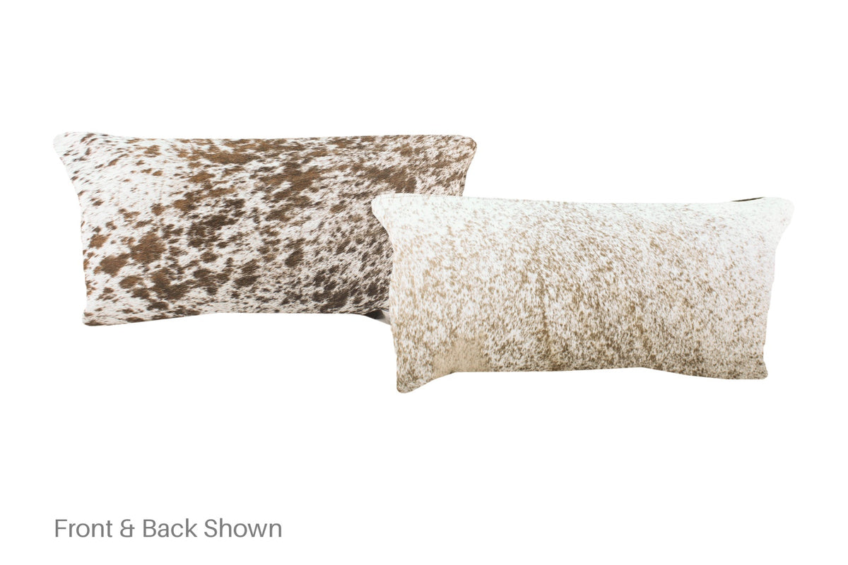 Salt and Pepper Brown Cowhide Pillow #A51321
