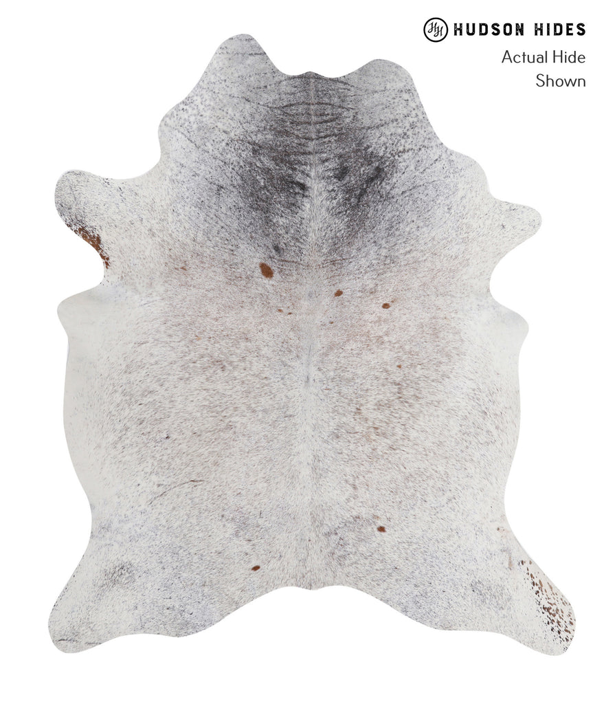 Salt and Pepper Brown X-Large Brazilian Cowhide Rug 7'2"H x 6'3"W #A5135 by Hudson Hides