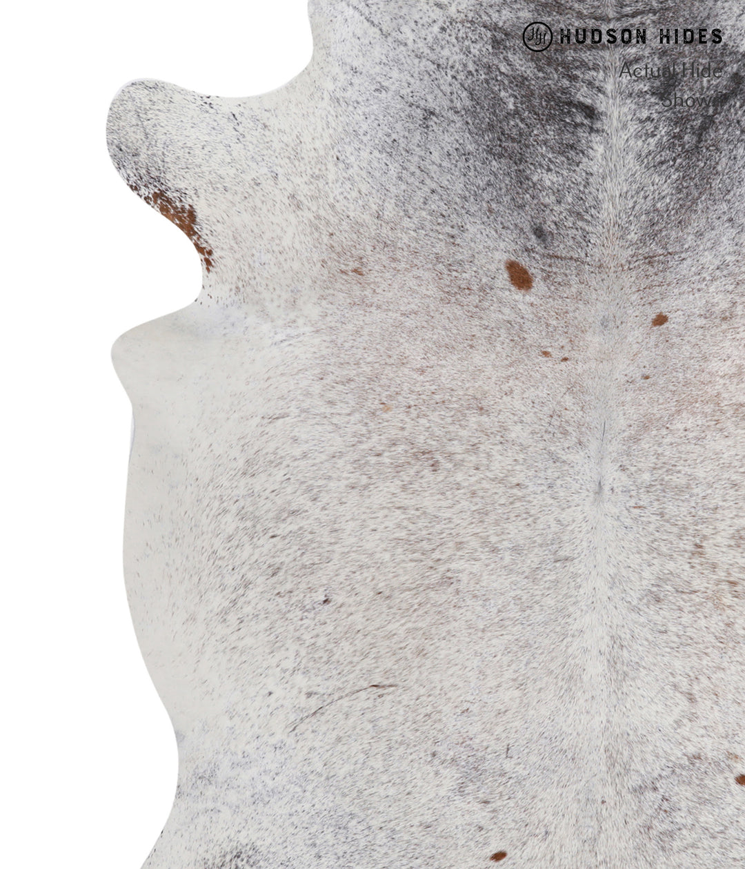 Salt and Pepper Brown X-Large Brazilian Cowhide Rug 7'2"H x 6'3"W #A51