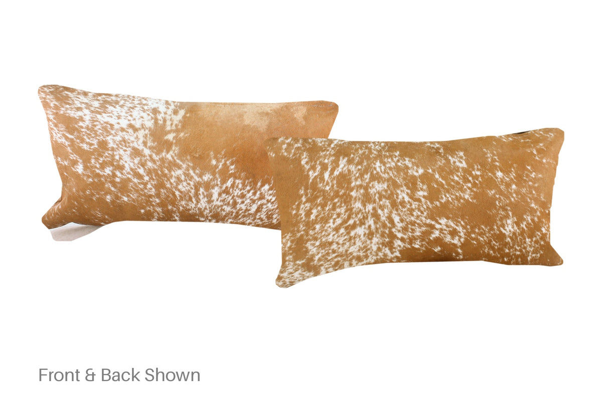 Salt and Pepper Brown Cowhide Pillow #A51363