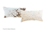 Salt and Pepper Brown Cowhide Pillow 12x22 #A51389 by Hudson Hides