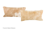 Beige and White Cowhide Pillow 12x22 #A51392 by Hudson Hides