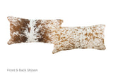 Salt and Pepper Brown Cowhide Pillow 12x22 #A51396 by Hudson Hides