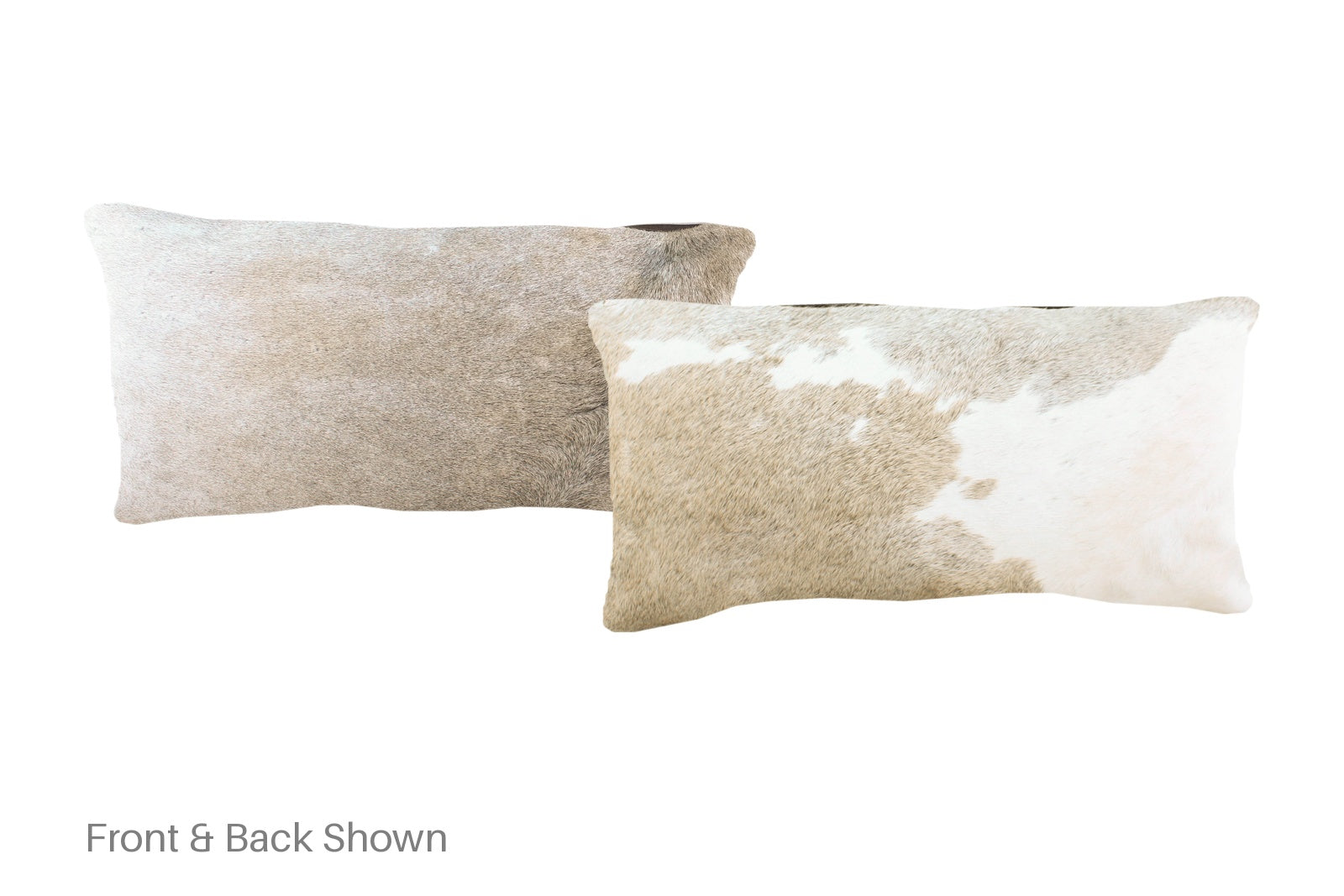 Grey with Beige Cowhide Pillow #A51426