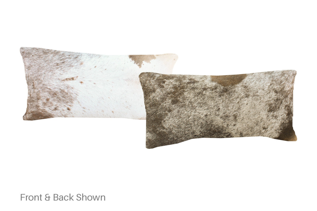 Salt and Pepper Brown Cowhide Pillow #A51427
