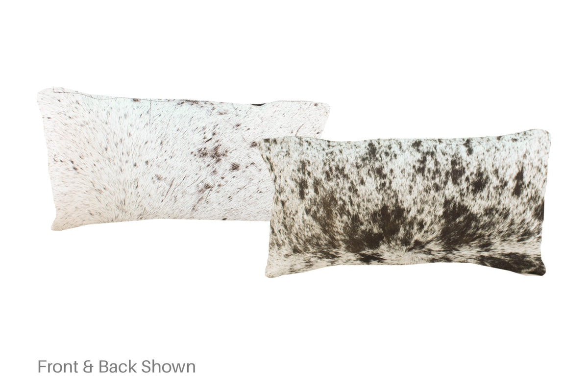 Salt and Pepper Black Cowhide Pillow #A51444