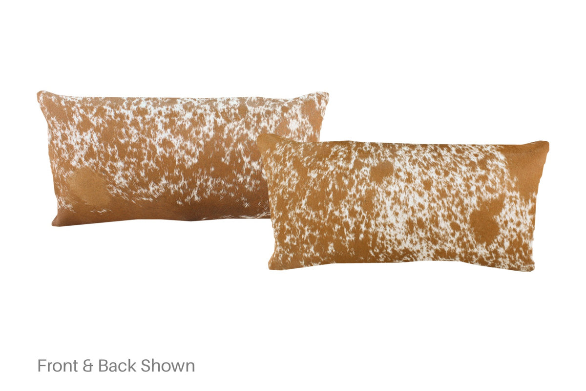 Salt and Pepper Brown Cowhide Pillow #A51485