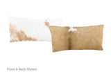 Beige and White Cowhide Pillow 12x22 #A51491 by Hudson Hides