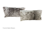 Salt and Pepper Black Cowhide Pillow 12x22 #A51503 by Hudson Hides