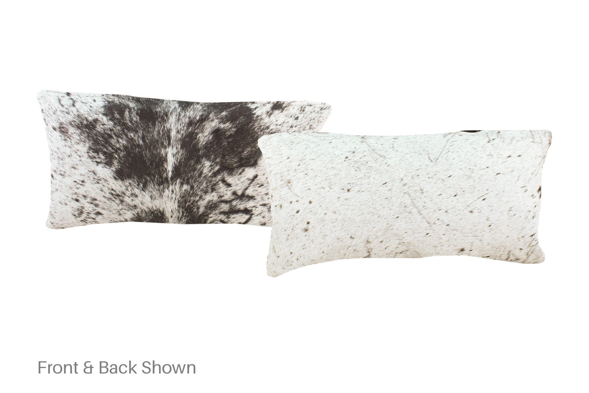 Salt and Pepper Black Cowhide Pillow #A51510