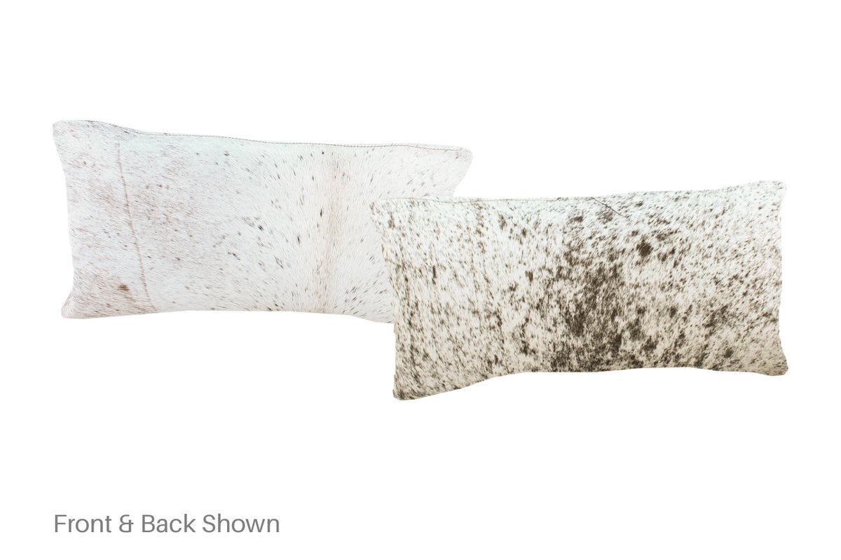 Salt and Pepper Black Cowhide Pillow #A51529