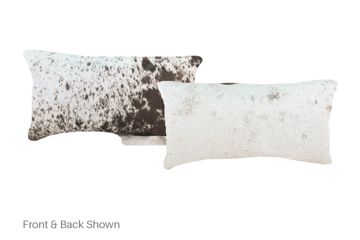 Salt and Pepper Black Cowhide Pillow #A51534