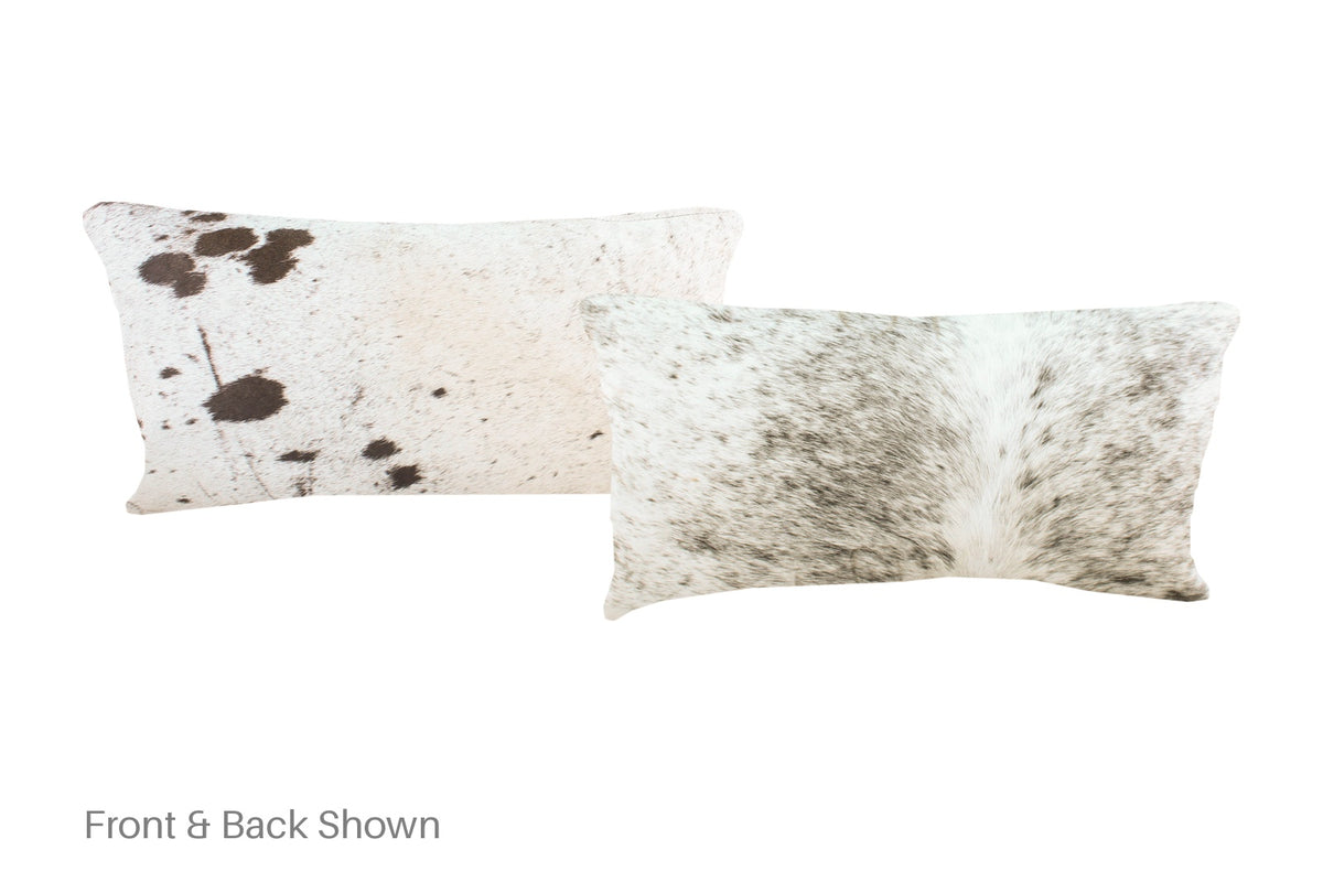 Salt and Pepper Black Cowhide Pillow #A51541