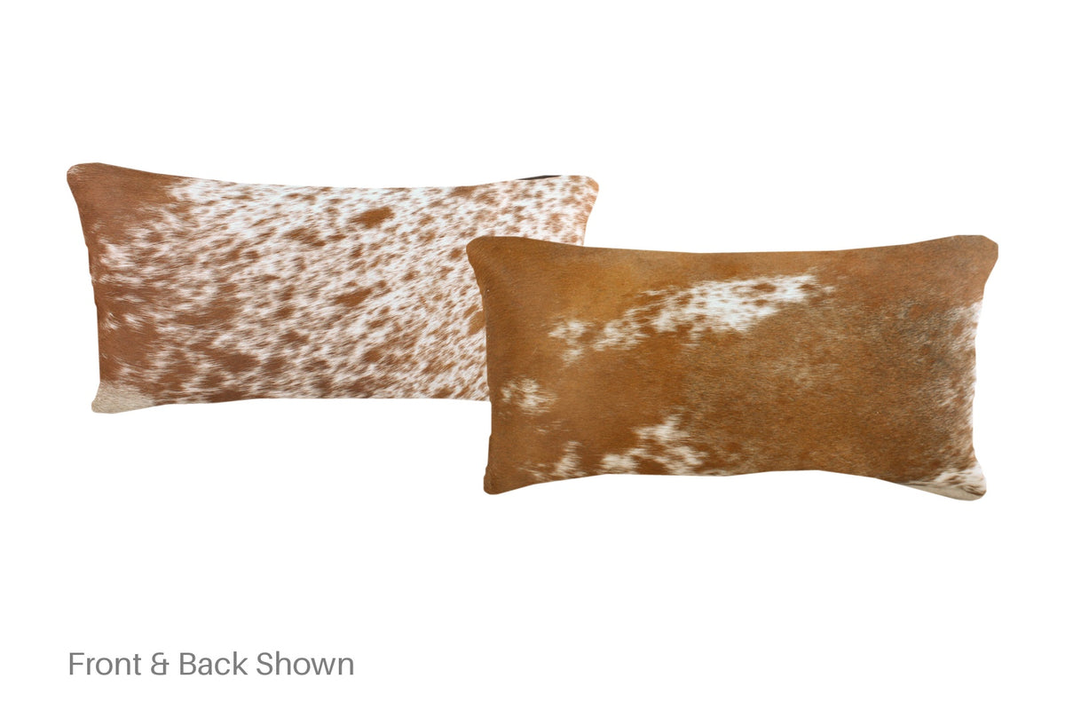 Salt and Pepper Brown Cowhide Pillow #A51553