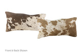 Salt and Pepper Brown Cowhide Pillow 12x22 #A51554 by Hudson Hides