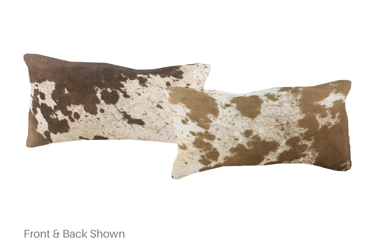 Salt and Pepper Brown Cowhide Pillow #A51554